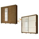 Guarda Roupa Casal Com Espelho 2 Portas De Correr Modena Moval