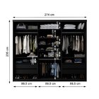 Guarda Roupa Casal Com Espelho 3 Portas 100% Mdf Bp Altdorf P