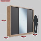 Guarda Roupa Casal Com Espelho 3 Portas 2 Gavetas 100% Mdf Lo