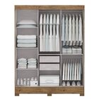 Guarda-roupa Casal Com Espelho 3 Portas 2 Gavetas Atenas Yesc