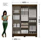 Guarda-roupa Casal Com Espelho 3 Portas 2 Gavetas Atenas Yesc