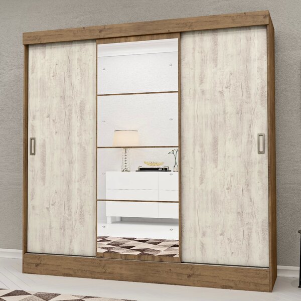 Guarda-roupa Casal Com Espelho 3 Portas 2 Gavetas Istambul Ye