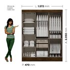 Guarda-roupa Casal Com Espelho 3 Portas 2 Gavetas Istambul Ye
