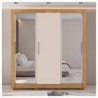 Guarda Roupa Casal Com Espelho 3 Portas 2 Gavetas Marrom