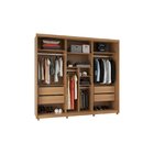 Guarda Roupa Casal Com Espelho 3 Portas 4 Gavetas 100% Mdf Ma