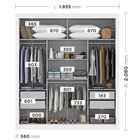 Guarda-roupa Casal Com Espelho 3 Portas 4 Gavetas 185,5cm Vie