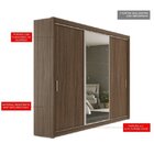 Guarda-roupa Casal Com Espelho 3 Portas 4 Gavetas 188,5cm Vie