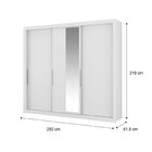 Guarda Roupa Casal Com Espelho 3 Portas 4 Gavetas Astor   Bra