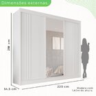 Guarda-roupa Casal Com Espelho 3 Portas 4 Gavetas Atenas Bran