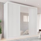 Guarda-roupa Casal Com Espelho 3 Portas 4 Gavetas Atenas Bran