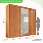 Guarda-roupa Casal Com Espelho 3 Portas 4 Gavetas Atenas Cina