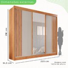 Guarda-roupa Casal Com Espelho 3 Portas 4 Gavetas Atenas Cina