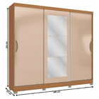Guarda Roupa Casal Com Espelho 3 Portas 4 Gavetas Cb01r579 Ka