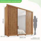 Guarda-roupa Casal Com Espelho 3 Portas 4 Gavetas Costa Rica