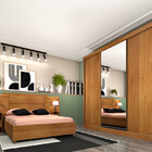 Guarda Roupa Casal Com Espelho 3 Portas 4 Gavetas - Dacar-cin