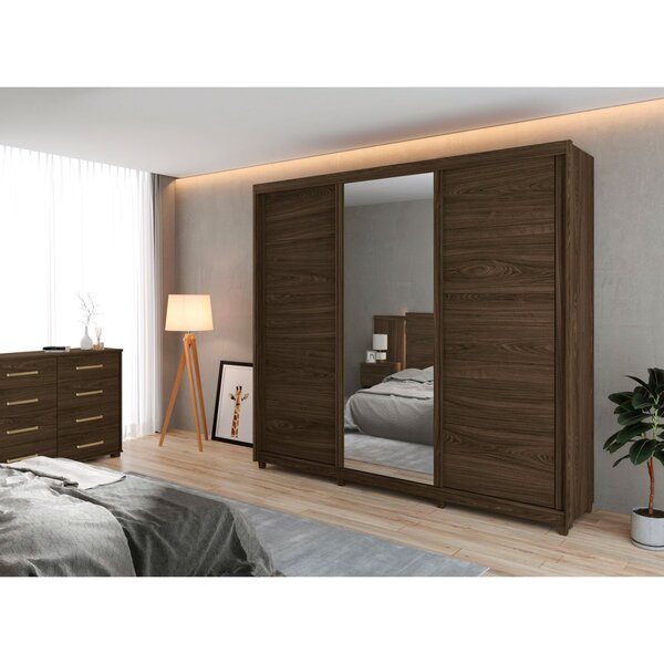 Guarda Roupa Casal Com Espelho 3 Portas 4 Gavetas Maiorca  No