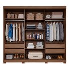 Guarda Roupa Casal Com Espelho 3 Portas 4 Gavetas Mdf Cristal