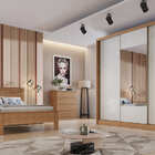 Guarda Roupa Casal Com Espelho 3 Portas 4 Gavetas - Medelim-c