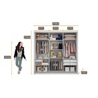 Guarda Roupa Casal Com Espelho 3 Portas 4 Gavetas Montreal No