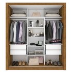 Guarda Roupa Casal Com Espelho 3 Portas 4 Gavetas Pequim  Cin