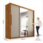 Guarda Roupa Casal Com Espelho 3 Portas 4 Gavetas Pequim  Cin