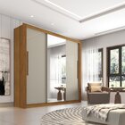 Guarda Roupa Casal Com Espelho 3 Portas 4 Gavetas Pequim  Cin