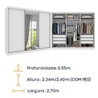 Guarda Roupa Casal Com Espelho 3 Portas 6 Gavetas 270cm Berga