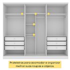 Guarda Roupa Casal Com Espelho 3 Portas 6 Gavetas 270cm Berga