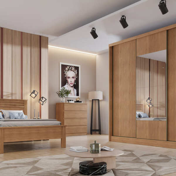 Guarda Roupa Casal Com Espelho 3 Portas 6 Gavetas - Arezzo Pl