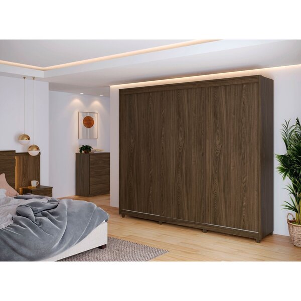 Guarda Roupa Casal Com Espelho 3 Portas 6 Gavetas Maximus  No