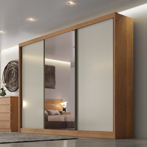 Guarda Roupa Casal Com Espelho 3 Portas 6 Gavetas Miami Novo