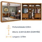 Guarda Roupa Casal Com Espelho 3 Portas 6 Gavetas Montevideu