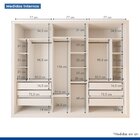 Guarda Roupa Casal Com Espelho 3 Portas 6 Gavetas Nápoli Espr