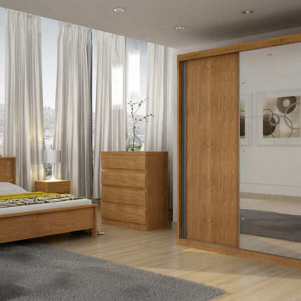 Guarda Roupa Casal Com Espelho 3 Portas 6 Gavetas - Palazzo-c