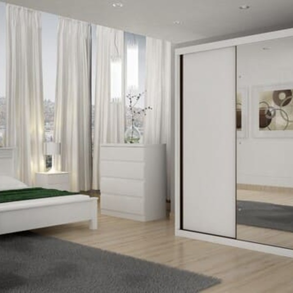 Guarda Roupa Casal Com Espelho 3 Portas 6 Gavetas - Paradizzo