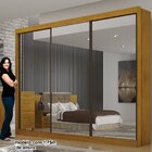 Guarda Roupa Casal Com Espelho 3 Portas 6 Gavetas São Paulo G