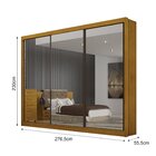 Guarda Roupa Casal Com Espelho 3 Portas 6 Gavetas São Paulo G