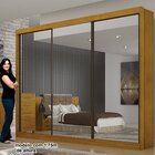 Guarda Roupa Casal Com Espelho 3 Portas 6 Gavetas São Paulo G