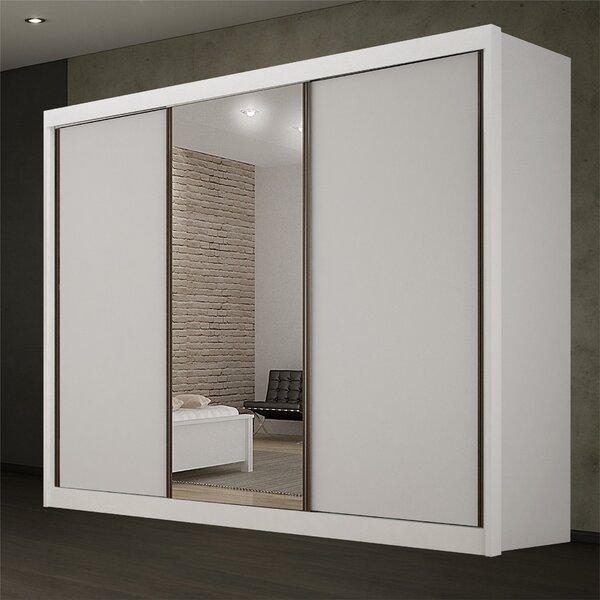 Guarda Roupa Casal Com Espelho 3 Portas 6 Gavetas São Paulo G