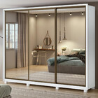 Guarda Roupa Casal Com Espelho 3 Portas 6 Gavetas Spazio Supe