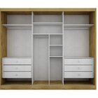 Guarda Roupa Casal Com Espelho 3 Portas 6 Gavetas Údine Novo