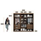 Guarda Roupa Casal Com Espelho 3 Portas 6 Gavetas Vegas Cacau