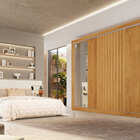 Guarda Roupa Casal Com Espelho 3 Portas 6 Gavetas - Vitoria-p