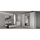 Guarda Roupa Casal Com Espelho 3 Portas 6 Gavetas Wood  Branco