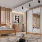 Guarda Roupa Casal Com Espelho 3 Portas 8 Gavetas - Arezzo Pl