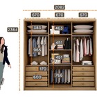Guarda Roupa Casal Com Espelho 3 Portas 8 Gavetas - Medelim-c