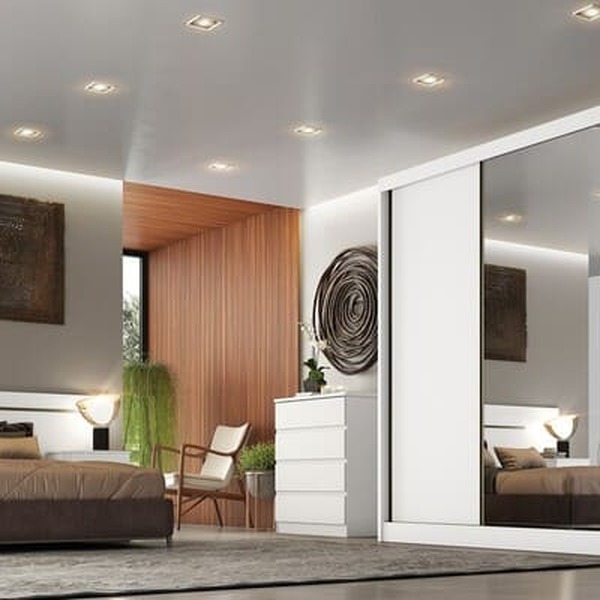 Guarda Roupa Casal Com Espelho 3 Portas 8 Gavetas - Sollo-bra