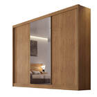 Guarda Roupa Casal Com Espelho 3 Portas 8 Gavetas - Sollo-cum