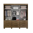 Guarda-roupa Casal Com Espelho 3 Portas 9 Gavetas Arezzo Sall