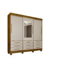 Guarda-roupa Casal Com Espelho 3 Portas 9 Gavetas Arezzo Sall